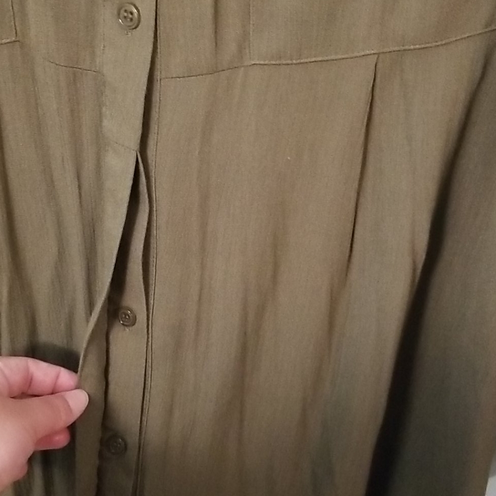 Green long sleeve button up shirt 1X NWT - Picture 5 of 12